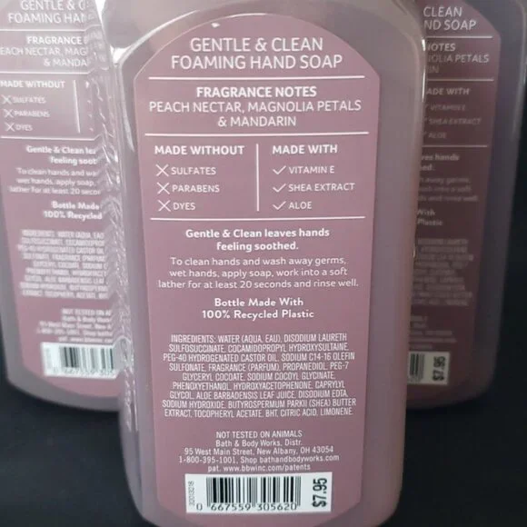🥳3/20🥳Bath & Body Works PINK PEACH BLOSSOM Gentle Foaming Hand Soap - Picture 4 of 6